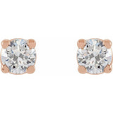 14K Rose Gold 1/4 CTW Lab-Grown White Diamond Earrings