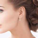 1 Ctw French Pave Set Round Cut Diamond Fashion Half Hoop Earring in 14K Yellow Gold