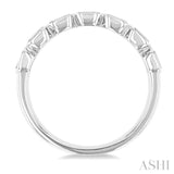 3/4 Ctw East-West Emerald Cut Bezel Diamond Fashion Band in 14K White Gold