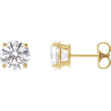 14K Yellow Gold 2 1/2 CTW Lab-Grown White Diamond Earrings