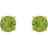 14K Yellow 7 mm Natural Peridot Earrings