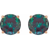 14K Rose 8 mm Lab-Grown Alexandrite Earrings
