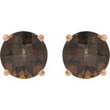 14K Rose 8 mm Natural Smoky Quartz Earrings