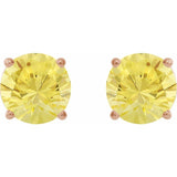 14K Rose 8 mm Lab-Grown Yellow Sapphire Earrings