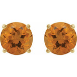 14K Yellow 8 mm Natural Citrine Earrings
