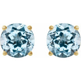 14K Yellow 8 mm Natural Sky Blue Topaz Earrings