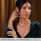 Platinum 8 mm Lab-Grown Green Sapphire Earrings