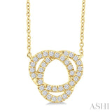 1/4 Ctw Trinity Round Cut Diamond Fashion Pendant With Chain in 10K Yellow Gold