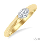 1/3 Ctw East-West Set Marquise Cut Diamond Solitaire Fashion Ring in 14K Yellow Gold