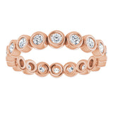 14K Rose 1/2 CTW Lab-Grown Diamond  Eternity Band Size 6.5