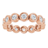 14K Rose 9/10 CTW Lab-Grown Diamond  Eternity Band Size 6.5