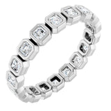 14K White 9/10 CTW Natural Diamond Eternity Band Size 6.5