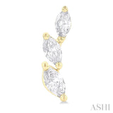 1/3 Ctw Graduated Marquise Cut Diamond Fashion Ear Climbers in 14K Yellow Gold