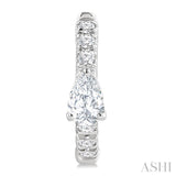 3/8 Ctw Pear Shape and Round Cut Diamond Fashion Huggie Petite Earrings in 14K White Gold
