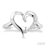 Silver Journey Heart Shape Diamond Ring