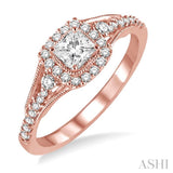 1/4 Ctw Diamond Semi-mount Engagement Ring in 14K Rose Gold