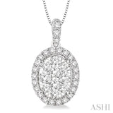 Oval Shape Lovebright Diamond Pendant