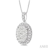 Oval Shape Lovebright Diamond Pendant