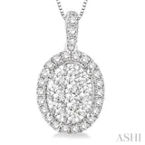 Oval Shape Lovebright Diamond Pendant