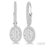 5/8 Ctw Oval Shape Diamond Lovebright Earrings in 14K White Gold