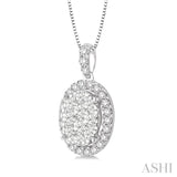 Oval Shape Lovebright Diamond Pendant