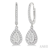 5/8 Ctw Pear Shape Diamond Lovebright Earrings in 14K White Gold