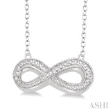 Silver Infinity Shape Diamond Pendant