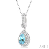 Pear Shape Gemstone & Diamond Pendant