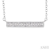 Silver Bar Diamond Pendant