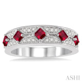 Gemstone & Diamond Wedding Band