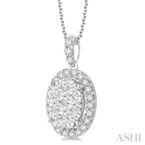 Oval Shape Lovebright Diamond Pendant