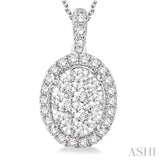 Oval Shape Lovebright Diamond Pendant