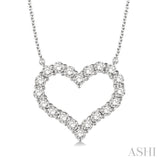 1/2 Ctw Round Cut Diamond Heart Necklace in 14K white Gold