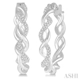 1/4 Ctw Round Cut Diamond Twisted Earrings in 10K White Gold