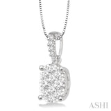 Oval Shape Lovebright Diamond Pendant