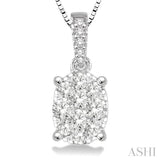 Oval Shape Lovebright Diamond Pendant