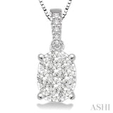 Oval Shape Lovebright Diamond Pendant