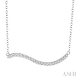 1/6 Ctw Wave Round Cut Diamond Pendant With Link Chain in 10K White Gold