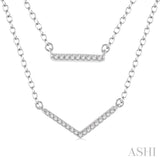 Bar & V-Shape Diamond Layered Pendant