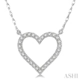 1/6 Ctw Heart Shape Round Cut Diamond Necklace in 10K White Gold