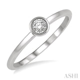 1/50 Ctw Round Cut Diamond Promise Ring in 10K White Gold