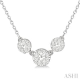 Lovebright Three Stone Diamond Necklace