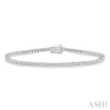 1/4 Ctw Round Cut Diamond Miracle Plate Bracelet in 10K White Gold