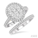 Oval Shape Lovebright Diamond Wedding Set