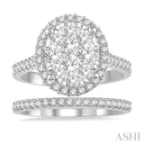 Oval Shape Lovebright Diamond Wedding Set