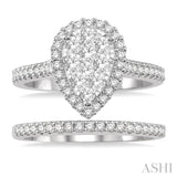 Pear Shape Lovebright Essential Diamond Wedding Set