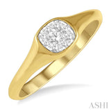 1/3 ctw Cushion Shape Lovebright Diamond Ring in 14K Yellow and White Gold