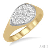 1/2 ctw Pear Shape Lovebright Diamond Ring in 14K Yellow and White Gold