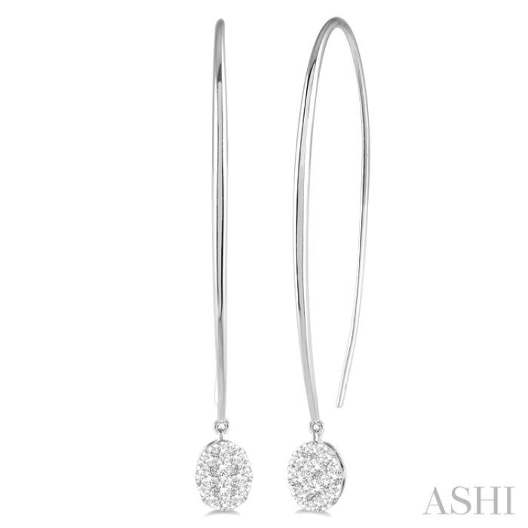 ASHI Oval Shape Lovebright Essential Diamond Earrings