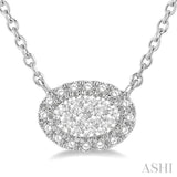 Oval Shape Lovebright Essential Diamond Necklace